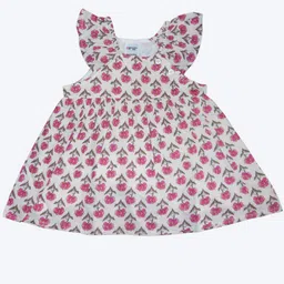 Creative Kids Floral Print Flutter Sleeve Fit & Flare Dress-15
