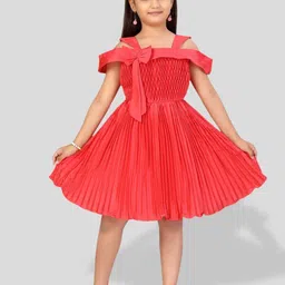 BAESD Cold Shoulder Pleated Fit & Flare Dress-picture-18