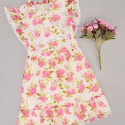 Pantaloons Junior Girls Floral Printed Fit & Flare Dress-picture-34
