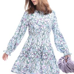 Vero Moda Floral Print Puff Sleeve Fit & Flare Dress-image-52