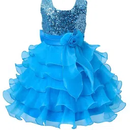 BAESD Ruffles Girls Embellished Satin Fit & Flare Dress-14