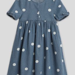 Somersault Girls Polka Dot Print Denim Fit & Flare Dress-image-84