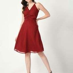 Tushita Women Crepe Fit & Flare Dress-image-97