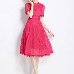 JC Collection Self Design Fit & Flare Dress-image-85