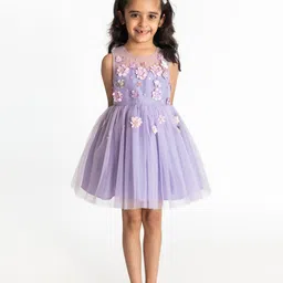 A Little Fable Girls Floral Net Fit & Flare Dress-picture-48