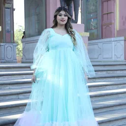 Swadeshi Shringaar Sweetheart Neck Net Fit & Flare Dress-picture-20