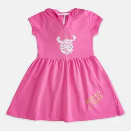 Pantaloons Junior Pink Fit & Flare Dress-picture-4