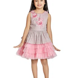 Peppermint Girls Self Design Sleeveless Fit & Flare Dress-picture-12