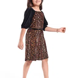 Hola Bonita Girls Animal Printed Fit & Flare Dress-image-63