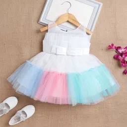 The Magic Wand Colourblocked Net Fit & Flare Dress-picture-6