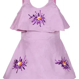 Wish Karo Girls Floral Embroidered Fit & Flare Dress-49