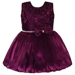 Wish Karo Girls Satin Fit & Flare Dress-44