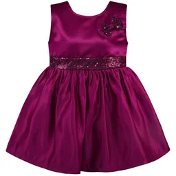 Wish Karo Purple Satin Fit & Flare Dress-picture-48