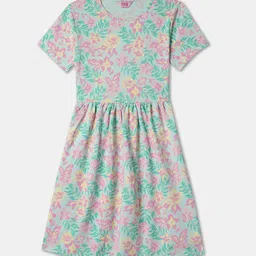 R&B Girls Floral Printed Fit & Flare Dress-picture-34