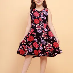 YK Girls Floral Printed Fit & Flare Dress-picture-15