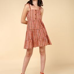 Mast & Harbour Coral Print Fit & Flare Dress-image-13