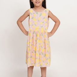 Creative Kids Girls Conversational Printed Gathered or Pleated Fit & Flare Dress-image-79