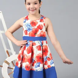 One Friday Girls Floral Printed Fit & Flare Dress-image-86