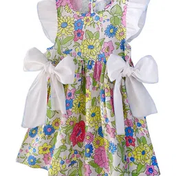 StyleCast x Revolte White & Green Floral Printed Fit & Flare Dress-image-75