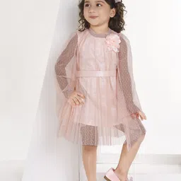 Peppermint Long Sleeves Net Fit and Flare Dress-47