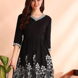 HIVA TRENDZ Floral Embroidered Fit & Flare Dress-image-97