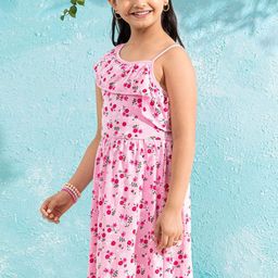 Hola Bonita Floral Printed Pure Cotton Fit & Flare Dress-image-49
