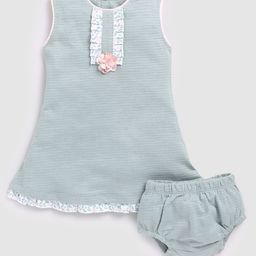 BABY GO Self Design Cotton Flounce A-Line Dress-image-8