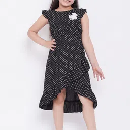 Stylo Bug Girls Black & White Printed Lace Midi Dress-image-14