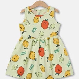 R&B Infant Girls Conversational Printed Cotton A-Line Dress-image-35