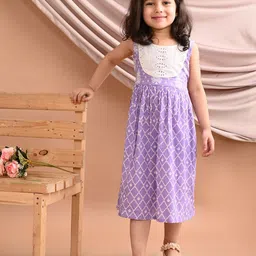 Sangria GirlsPrinted Cotton A-Line Midi Dress-42