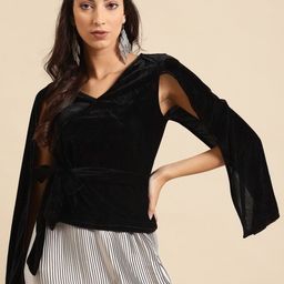 DODO & MOA Black Velvet Midi Dress-image-56