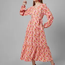 Style Quotient Women Floral Polyester Fit & Flare Smart Casual Maxi Dress-image-30