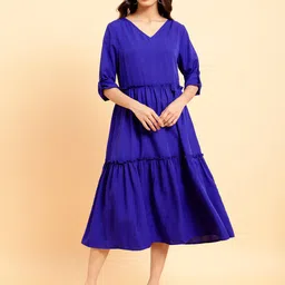 MINT STREET V-Neck Tiered A-Line Midi Dress-picture-24