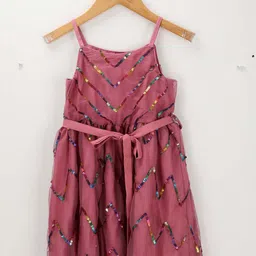 Cot'N Soft Girls Embellished Shoulder Strap Cotton A-Line Midi Dress-57