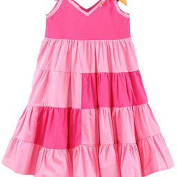 Eimoie Pink A-Line Midi Dress-image-4