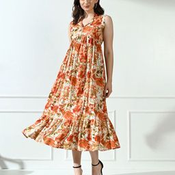 TREND ME Women Floral Print A-Line Midi Dress-image-77