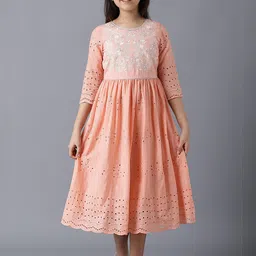 AURELIA Girls Floral Print A-Line Midi Dress-image-82
