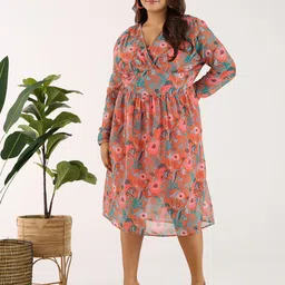 Big Hello - The Plus Life Floral Print A-Line Midi Dress-picture-36