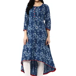 Geroo Jaipur Floral Printed Cotton A-Line Kurta-picture-49