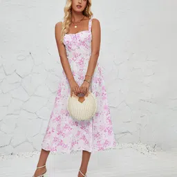 JC Mode Floral Printed A-Line Midi Dress-image-9