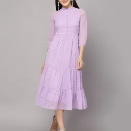 aayu Tiered Georgette A-Line Midi Dress-picture-10