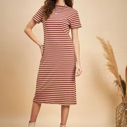 MINT STREET Striped A-Line Midi Dress-picture-31