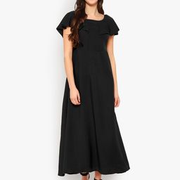 Indietoga Cape Sleeve Crepe Maxi Dress-picture-30