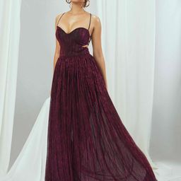 NIRMOOHA Criss-Cross Back Tie Up Embriodered Gown-image-5