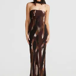 StyleCast x Revolte Strapless Tie & Die Print Maxi Dress-image-63
