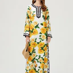 JC Collection Floral Printed Round Neck Maxi Dress-image-27