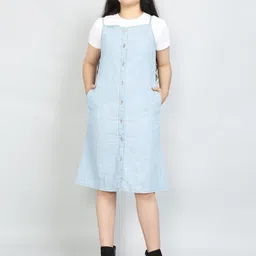 VYN Shoulder Straps Denim Pinafore Dress-picture-16