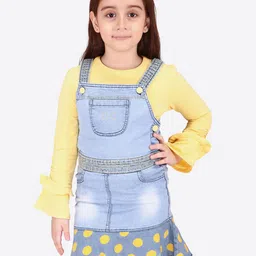 CUTECUMBER Girls Polka Dot Printed Shoulder Straps Pinafore Dress-image-46