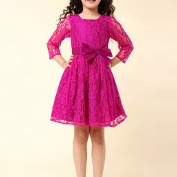 A T U N Pink Lace Dress-image-86