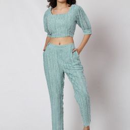 Prettify Self Designed Square Neck Puff Sleeves Top With Trouser-picture-38